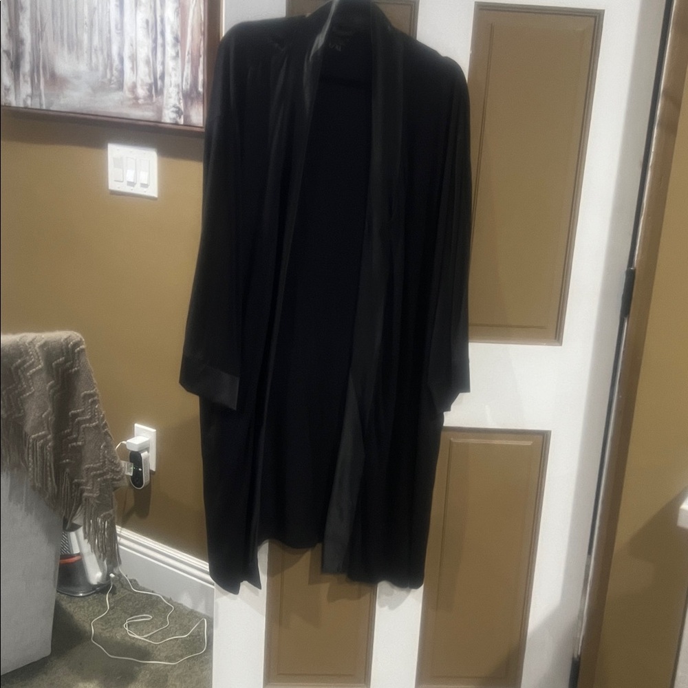 Faceplant dreams Black duster cardigan open front  (L/XL)